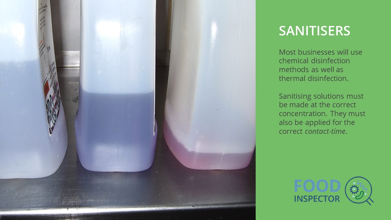 Diluting chemicals and sanitizer solutions for food